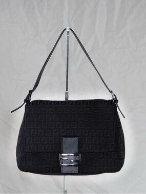 Fendi Black Zuchino Mama Baguette